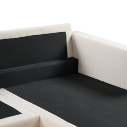 Beliani Corner Sofa 4 Seater Siggard Boucle White Left Hand - thumbnail 8