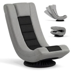 Costway Folding Floor Chair 360 Swivel Gaming Chair With 4-Position Adjustable Backrest For Gaming Reading-Grey - thumbnail 9
