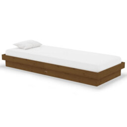 Berkfield Bed Frame Honey Brown Solid Wood 75X190 Cm Small Single - thumbnail 2