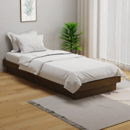 Berkfield Bed Frame Honey Brown Solid Wood 75X190 Cm Small Single - thumbnail 1
