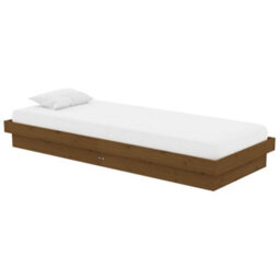 Berkfield Bed Frame Honey Brown Solid Wood 75X190 Cm Small Single - thumbnail 3