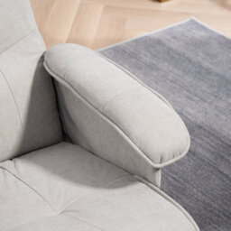 Light Grey Fabric Recliner Chair With Ottoman - thumbnail 4
