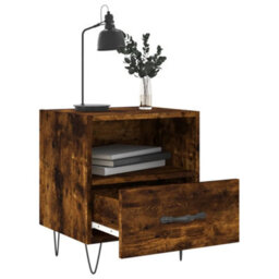 Berkfield Modern Bedside Cabinet Smoked Oak 40X35X47.5 Cm Engineered Wood - thumbnail 7