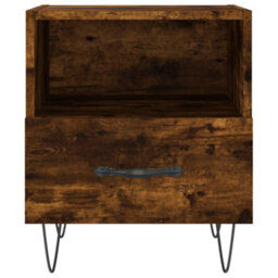 Berkfield Modern Bedside Cabinet Smoked Oak 40X35X47.5 Cm Engineered Wood - thumbnail 4