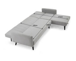 Home Detail Clinton Light Grey Fabric L Shape Sofa Bed - thumbnail 4