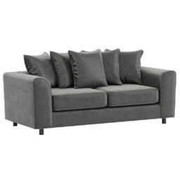 Furnishings For Less UK Brooklyn Plush Velvet Fabric Sofa Set 3 And 2 Seater Sofa Foam Grey - thumbnail 2