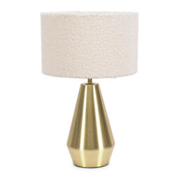 Valuelights Jax Gold Metal Touch Dimmer Table Lamp With Cream Boucle Shade - thumbnail 2