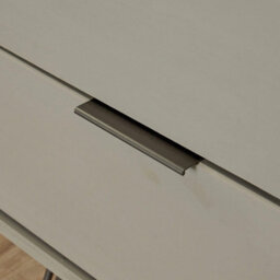 Home Source Acadia Solid Pine 2 Drawer Grey Bedside Table Metal Hairpin Legs - thumbnail 5