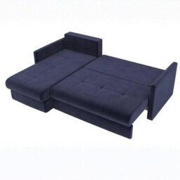 Orea Grey Fabric Corner Sofa Bed With Storage Profiled Cushions Stylish Multi Functional Sleeper For Living Room Black Left - thumbnail 4