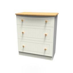 Lancaster 3 Drawer Deep Chest In Cream & Oak (Ready Assembled) - thumbnail 5