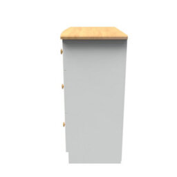 Lancaster 3 Drawer Deep Chest In Cream & Oak (Ready Assembled) - thumbnail 3