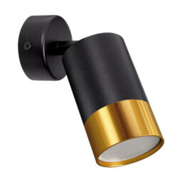 Cgc Puzon Black Gu10 Adjustable Surface Ceiling Downlight Flush Spot Light With Gold Bezel - thumbnail 2
