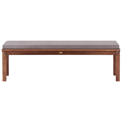 Beliani Garden Bench With Cushion Tuscania 160 Cm Eucalyptus Wood Grey - image 1
