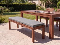 Beliani Garden Bench With Cushion Tuscania 160 Cm Eucalyptus Wood Grey - thumbnail 2