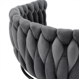 Abrihome Set Of 4, Velvet Dining Chair, Leisure Swivel Chair With Four Metal Support Legs, Gray - thumbnail 3