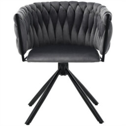 Abrihome Set Of 4, Velvet Dining Chair, Leisure Swivel Chair With Four Metal Support Legs, Gray - thumbnail 2