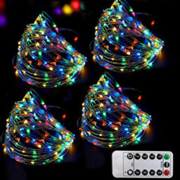 Bright Zeal Set Of 4 Eight Mode Multicolored Christmas Fairy Lights
