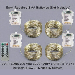 Bright Zeal Set Of Four Eight Mode Multicolored Christmas Fairy Lights - thumbnail 6