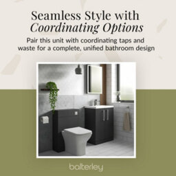 Balterley Bramshall Compact Bathroom Cloakroom Vanity Basin Unit With Polymarble Basin, Chrome Handles, 500mm, Satin Dark Grey - thumbnail 7