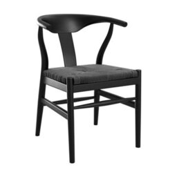 Where Saints Go Ltd Quinn Dining Chairs Pack Of 2, Paper Coil Seats, Curved Black Wood Frames By Where Saints Go - thumbnail 4