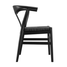 Where Saints Go Ltd Quinn Dining Chairs Pack Of 2, Paper Coil Seats, Curved Black Wood Frames By Where Saints Go - thumbnail 6