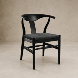 Where Saints Go Ltd Quinn Dining Chairs Pack Of 2, Paper Coil Seats, Curved Black Wood Frames By Where Saints Go - thumbnail 2