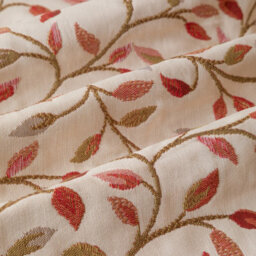 Voyage Maison Voyage Cervino Leaf Jacquard Pencil Pleat Curtain Pair, Rednut, (W) 117Cm X (D) 183Cm - thumbnail 6
