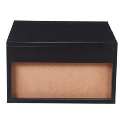 Thehotsale Black Floating Bedroom Nightstand With Two Drawers 40Cm W X 40Cm D X 23Cm H - thumbnail 5