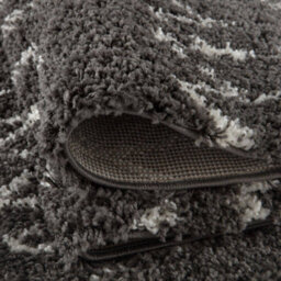 The Rugs Moroccan Shaggy Rugs And Runners Soft Fluffy Tribal Design High Pile Dark Grey And Ivory Living Room Kitchen Hallway 940 - thumbnail 4