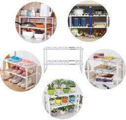 Mantraraj 2 Tier Expandable Under Sink Organizer Storage Shelf Shelves Unit Space Saving Multipurpose Tidy Organizer Rack Cupboard - thumbnail 9
