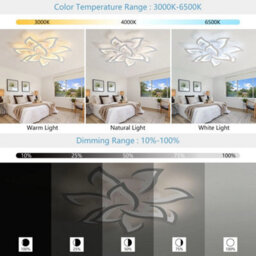 84W Dimmable Led Ceiling Light Flower Modern Chandelier Living Room Remote 82Cm - thumbnail 8