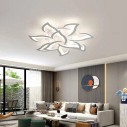 84W Dimmable Led Ceiling Light Flower Modern Chandelier Living Room Remote 82Cm - thumbnail 3