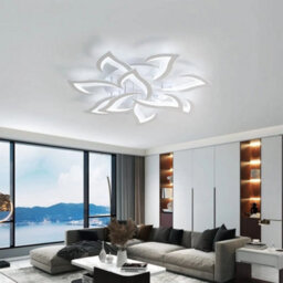 84W Dimmable Led Ceiling Light Flower Modern Chandelier Living Room Remote 82Cm - thumbnail 4