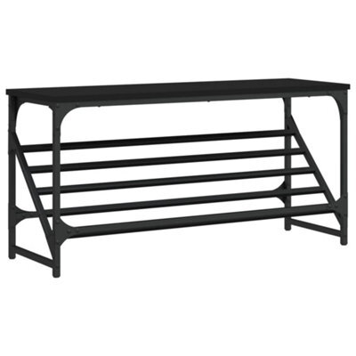 Berkfield Classic Shoe Rack Black 90X30X45 Cm Engineered Wood