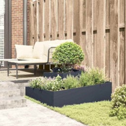 Berkfield Modern Garden Planter Anthracite 100 X 100 X 50 Cm Steel - thumbnail 4