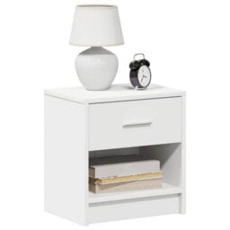 Berkfield Bedside Cabinets 2 Pcs With Drawer White 39X28X41 Cm - thumbnail 1