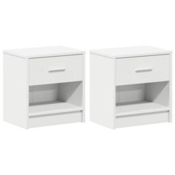 Berkfield Bedside Cabinets 2 Pcs With Drawer White 39X28X41 Cm - thumbnail 2