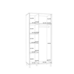 Furniture To Go Grafton 2 Door Wardrobe In Cream And Oak - thumbnail 8