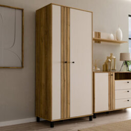 Furniture To Go Grafton 2 Door Wardrobe In Cream And Oak - thumbnail 6