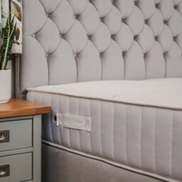 Divan Base Direct Ruby Memory Foam Orthopaedic Sprung Divan Bed Set 4Ft Small Double Large End Drawer - Plush Light Silver - thumbnail 2