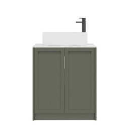 Royal Bathrooms Royal Bathroom Elmore 700mm Matt Green Freestanding Countertop Bathroom Vanity Unit 2 Door With Peak Basin - thumbnail 7