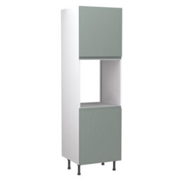 Kitchen Kit Sage Green Matt J-Pull Door Oven (Single) Housing Tall Unit Cabinet Handleless Soft Close Flatpack - 600X2120mm - thumbnail 1