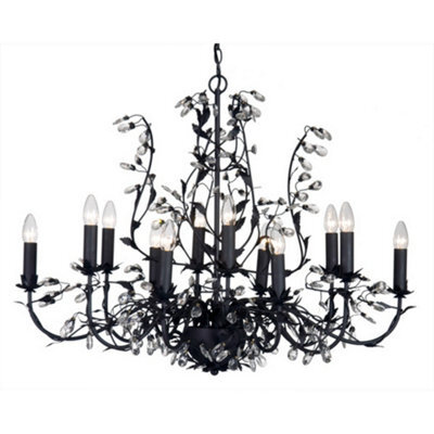 Luminosa Lighting Luminosa Michelan 12 Light Multi Arm Chandeliers Black