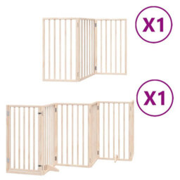 Walplus Poplar Wood Dog Gate With Door Foldable 9 Panels 450 Cm - thumbnail 2