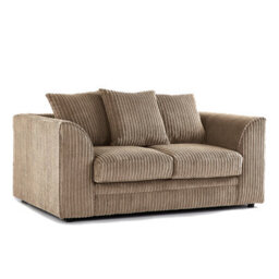 Furnishings For Less UK Luxor Jumbo Cord 2 + 1 + 1 Fabric 3 Piece Sofa Suite - Scatter Back Coffee - thumbnail 2