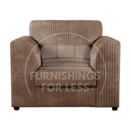 Furnishings For Less UK Luxor Jumbo Cord 2 + 1 + 1 Fabric 3 Piece Sofa Suite - Scatter Back Coffee - thumbnail 3