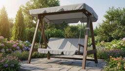 Garden Swing Canopy 2-3 Seater Waterproof Uv 190X130 Cm - thumbnail 4