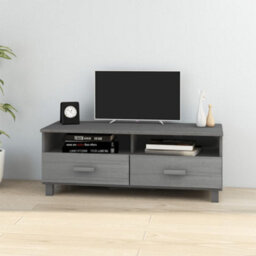 Vidaxl Tv Cabinet Hamar Dark Grey 106X40X40 Cm Solid Wood Pine