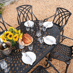 Lazy Susan Catherine Antique Bronze 8 Seater Metal Garden Furniture Set - thumbnail 2
