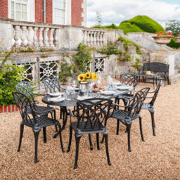 Lazy Susan Catherine Antique Bronze 8 Seater Metal Garden Furniture Set - thumbnail 3